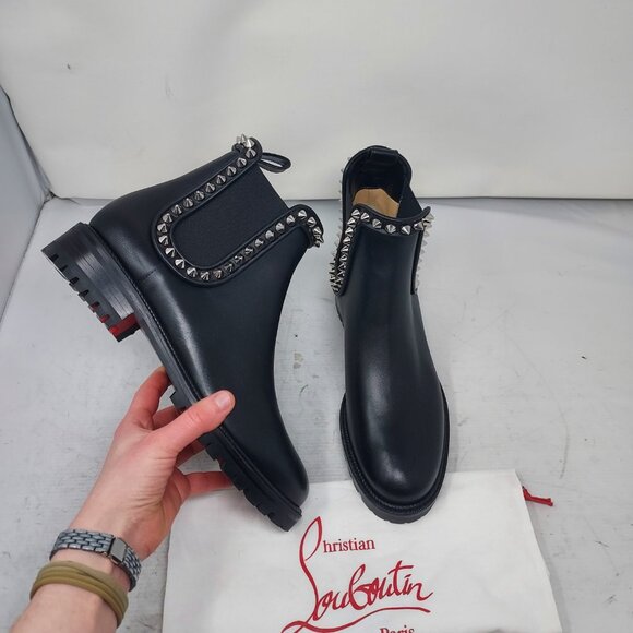 Christian Louboutin Black Spike Stud Capahutta Chelsea Boot - Picture 1 of 11